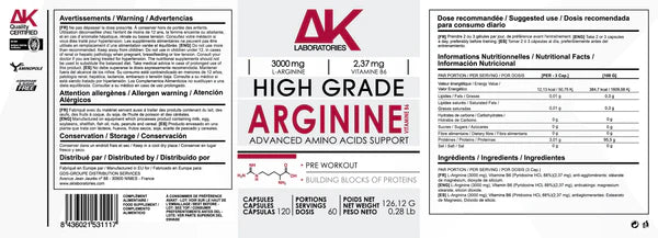 ARGININE AK ™ [+ vit_B6] 120/600mg - Iron Shark