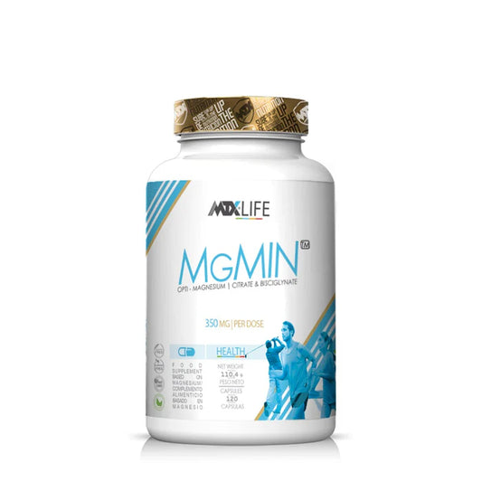MGMIN LIFE™ [350mg de Mg /dose (3 capsulas)] | [120 caps / suministro para 40 días] - Iron Shark