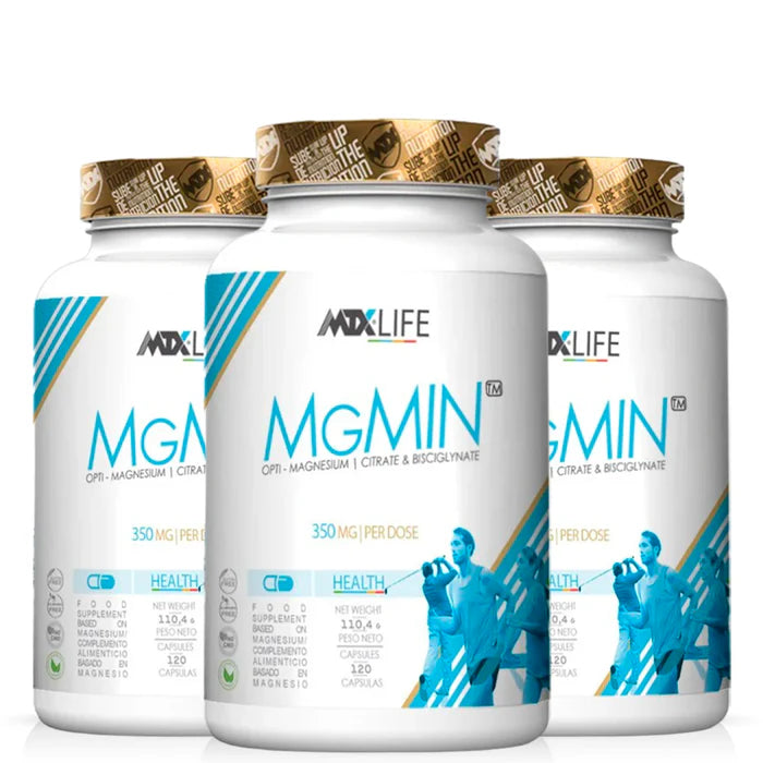 MGMIN LIFE™ [350mg de Mg /dose (3 capsulas)] | [120 caps / suministro para 40 días] - Iron Shark